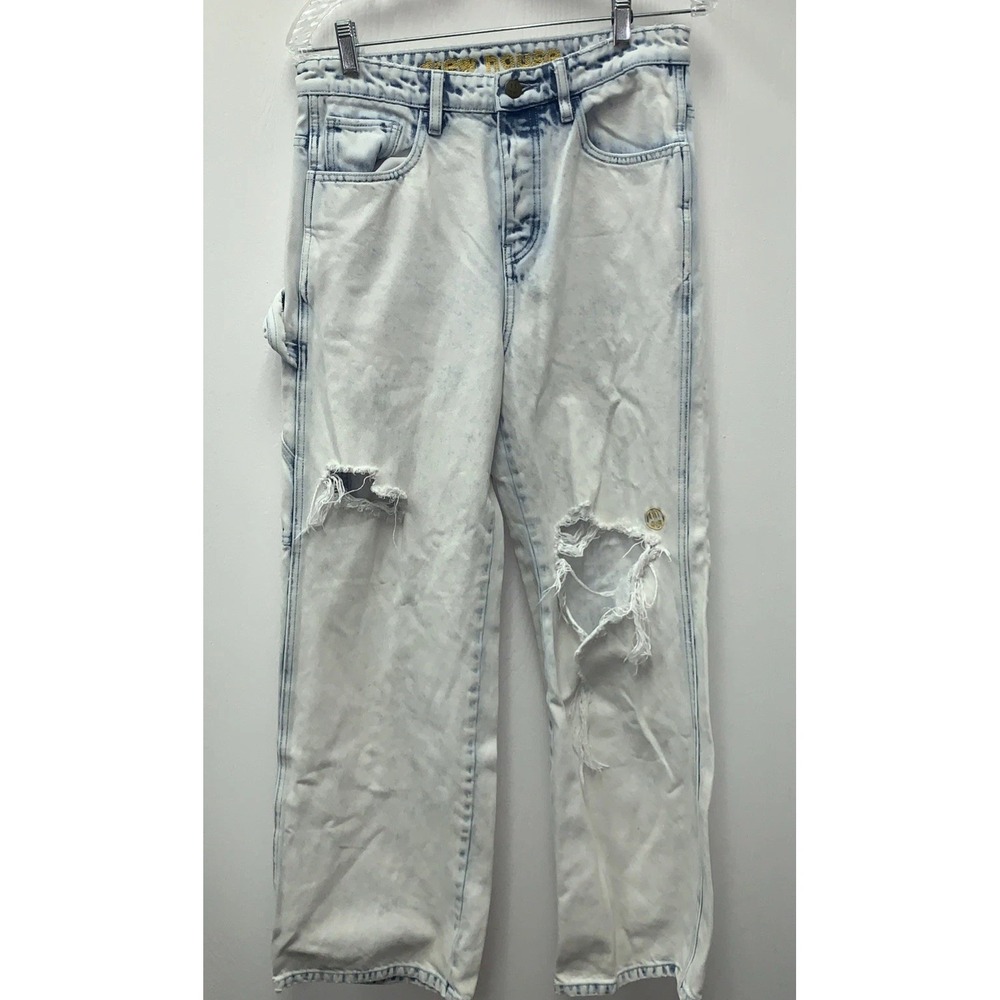 Drew House‎ By Justin Bieber Blue Jeans Size 30 Tears, Rips Carpenter Wide Leg
